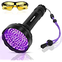 YOUTHINK Linterna UV Ultravioleta Luz Negra 128 LED 395nm Mascotas Detector de Orina en Alfombras- Cortinas- Muebles con…